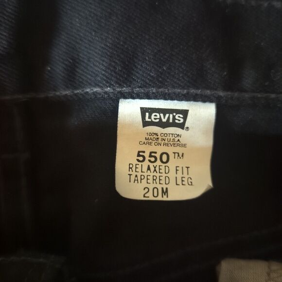 Levis 550 Black Denim Jeans Made In USA Women's 20W Tapered Leg - Picture 4 of 8